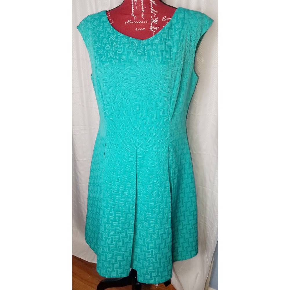 Eliza J Teal Fit and Flare Cocktail Dress Size 14